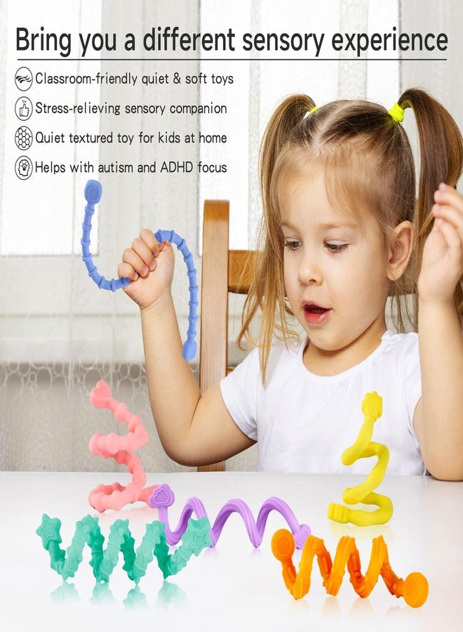 Abdkw Valentines Day Gifts for Kids - Sensory Fidget Toys for Teens & Adults - 6 Pack Flexible Fidget Sticks for Autism Kids Calming Down - Valentine Classroom School Exchange Boys Girls Party Favors - Image 3
